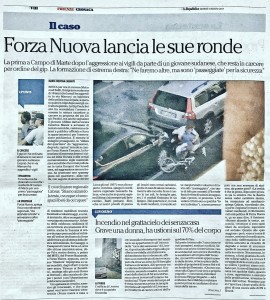 "Forza Nuova lancia le sue ronde", da La Nazione del 3 agosto 2017